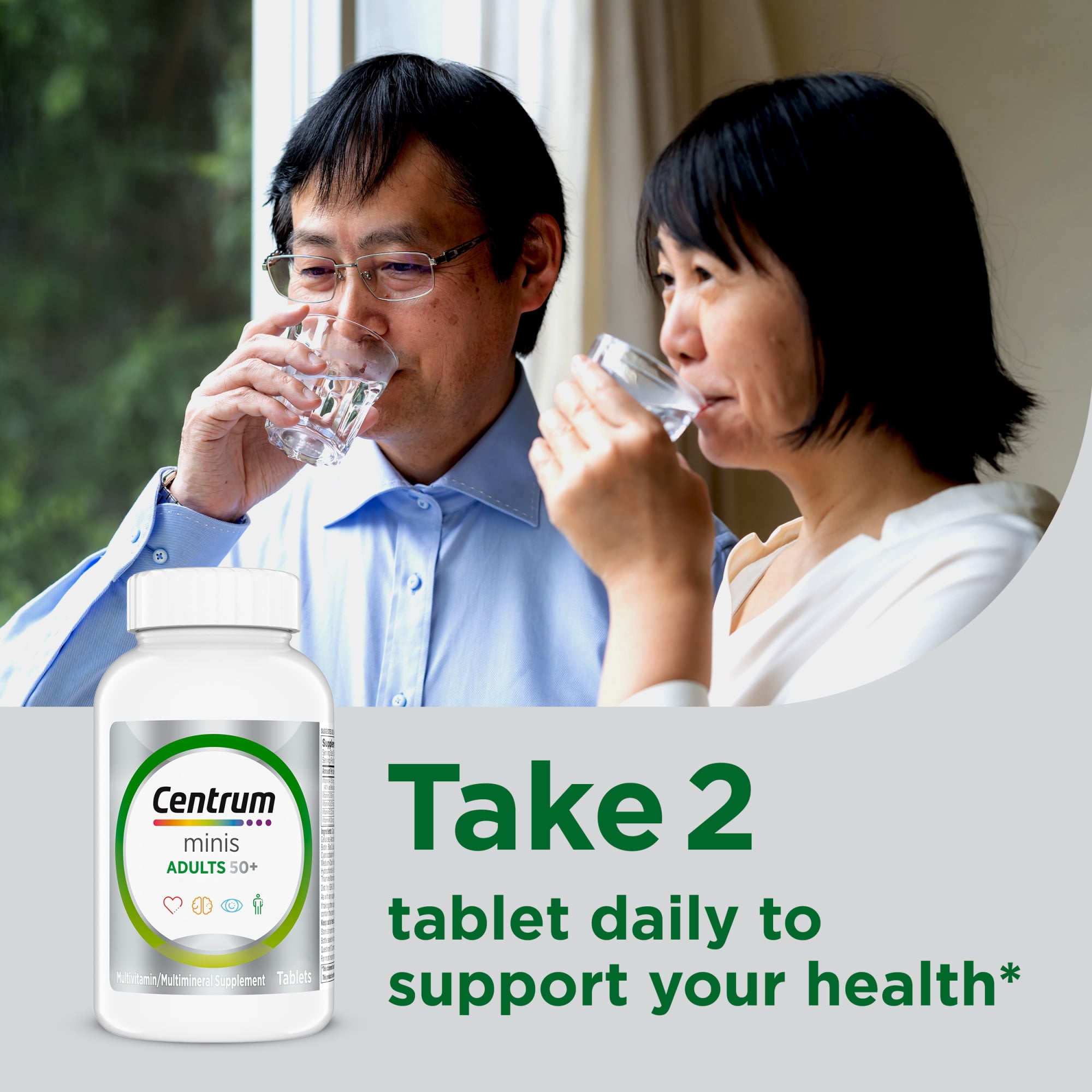 Centrum Minis Silver Multivitamin for Adults 50 Plus, Supports Memory and Cognition, 320 Count
