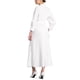 thumbnail image 3 of Vestido Maxi con Pliegues de Manga 3/4 para Mujer Chic INSPIRE, Cuello en V, Cinturón, Talla XS, Blanco, 3 of 6
