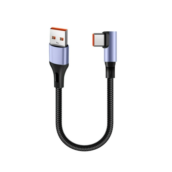 Short USB to Type C Charging Cable 6Amp Rapid Power Delivery Wire Line Nylon Braided Cord Support for Phones Laptops