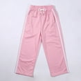 thumbnail image 7 of Miluxas Girls Sweatpants Wide Leg Loose Teen Sweat Pants Cargo Side Striped Crossover V Waist Casual with Pockets Pink 14-15Years, 7 of 7