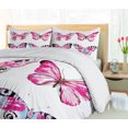 thumbnail image 5 of Ambesonne Watercolor Duvet Cover Set, Butterflies Spring Time, 2-Calking, Pale Blue Black Pink, 5 of 7