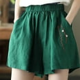 thumbnail image 1 of Puntoco pantalones cortos de verano para mujer, moda 2024, pantalones cortos informales sueltos y cómodos de algodón con bolsillo para mujer, 1 of 6