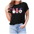 thumbnail image 1 of Pompotops Mode Femme Col Rond Imprimé T-shirt Manches Courtes Blouse Décontractée, 1 of 6