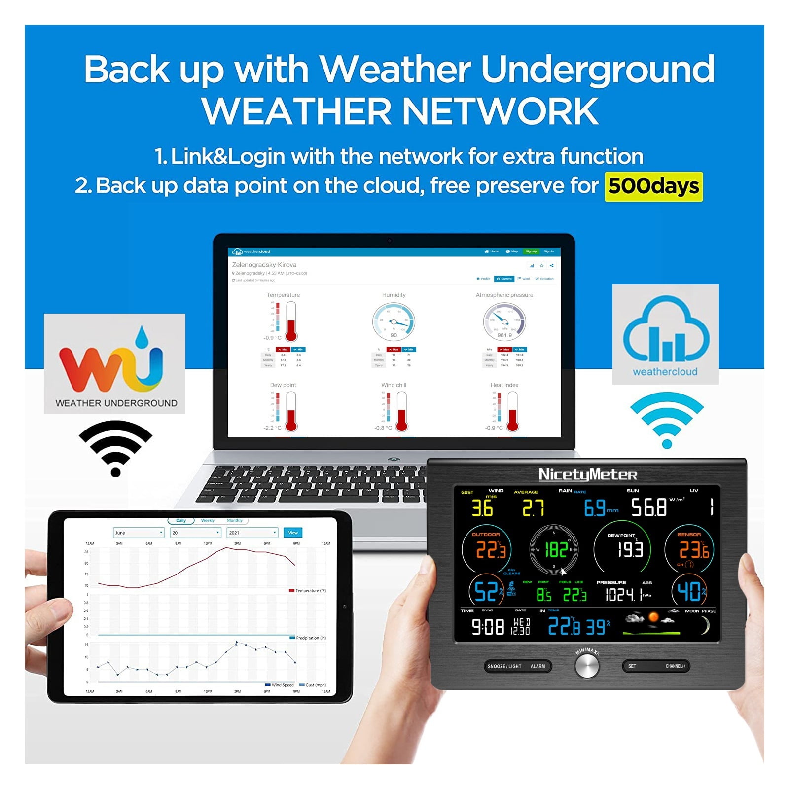 0370 Weather Station Outdoor Sensor Rain Gauge Weather Forecast Weather Base Temperature Humidity 8 Channel ,Easy to Install