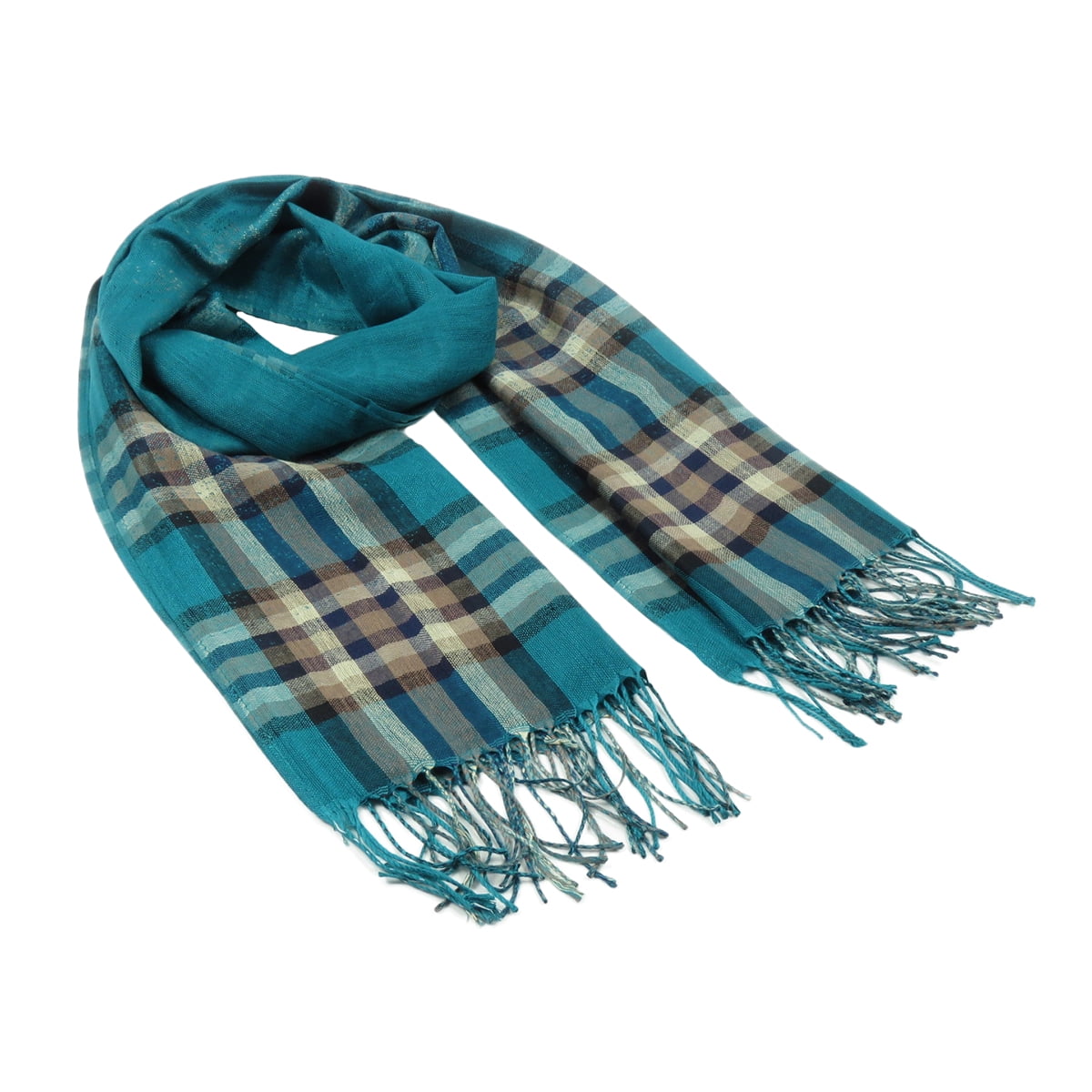 teal plaid scarf