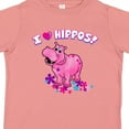thumbnail image 4 of Inktastic I Love Hippos with Pink Hippo and Flowers Boys or Girls Toddler T-Shirt, 4 of 5