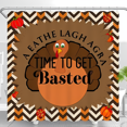 thumbnail image 1 of Thanksgiving Shower Curtain with Cartoon Turkey & Pumpkins - Festive Design for Holiday Decor, 1 of 4
