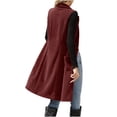 thumbnail image 6 of FchengtaiS Womens Corduroy Long Vest Double Breasted Sleeveless Blazer Jackets Business Casual Fall Outerwear Outfits with Pockets, 6 of 6