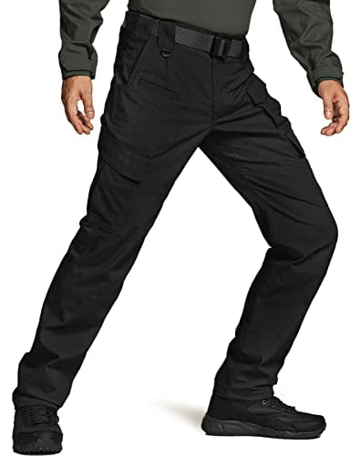 CQR Men's Flex Stretch Tactical Pants Lightweight EDC Outdoor Hiking Work Pants Water Resistant Ripstop Cargo Pants 