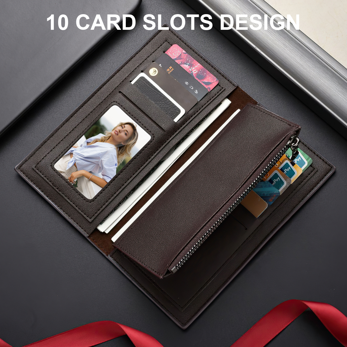 hoeylife Men's Long Wallet with RFID Blocking photo 3