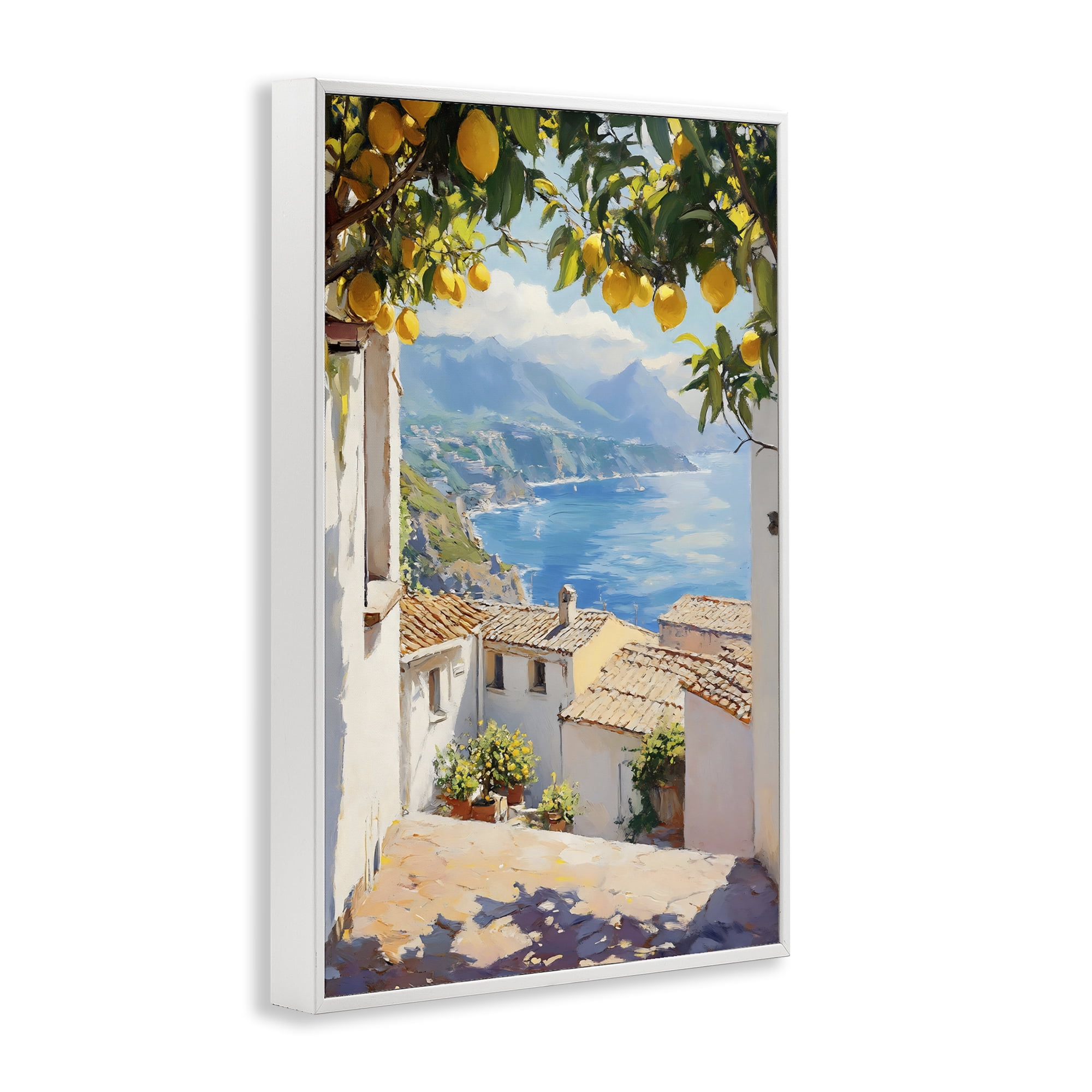 Stupell Industries Amalfi Coast Lemon Overhang White Framed Giclee Art, design by LSR Design Studio