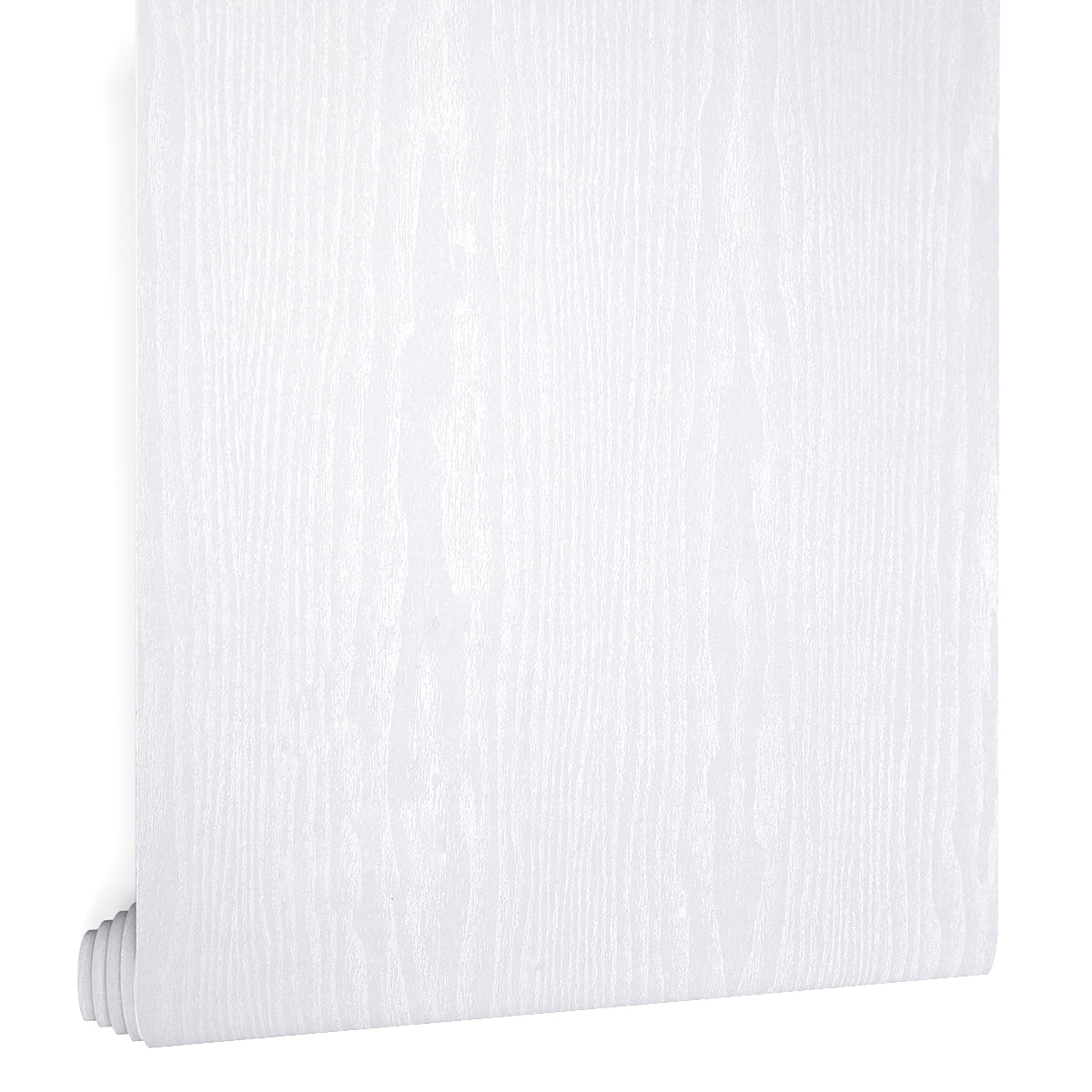 LaCheery White Wood Contact Paper for Table 24'x160' Faux White Wood Wallpaper Peel and Stick Wood Grain Contact Paper for Countertops Waterproof Counter Top Covers for Cabinets