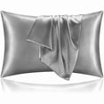 thumbnail image 1 of Chenchen Satin Pillowcase for Hair and Skin, Super Soft and Cooling Similar to Silk Pillow Cases 2 Pack with Envelope Closure, Gift for Women Men(20"x40" King Size, Grey), 1 of 1