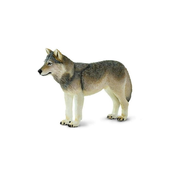 Safari Ltd. Gray Wolf Figurine - Realistic 4" North American Wildlife Figure - Educational Toy for Boys, Girls, & Kids Ages 3 