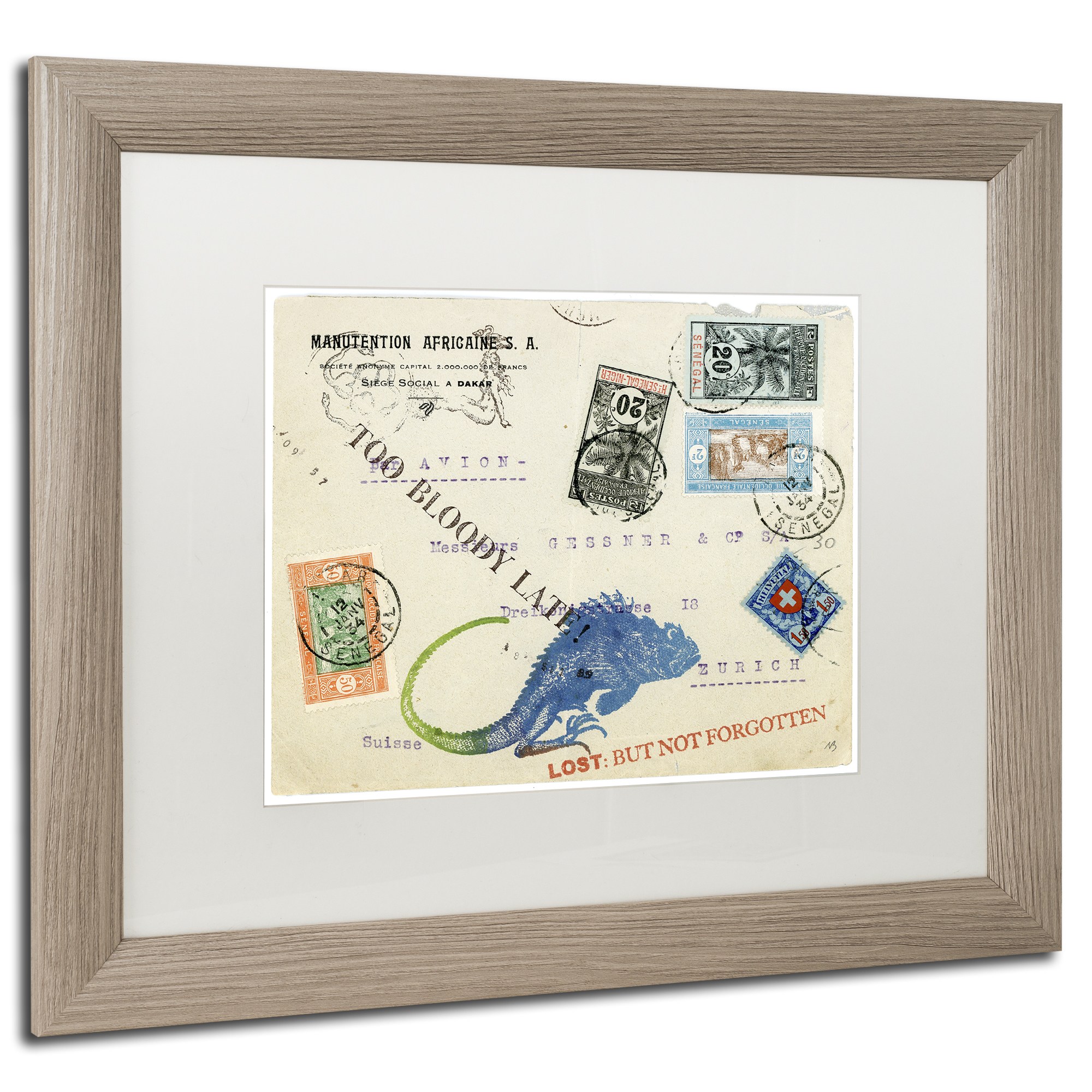 Trademark Fine Art 'Oregon Pears' Canvas Art by Nick Bantock, White Matte, Black Frame