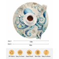 thumbnail image 6 of 13 Inch Round Placemats Set of 6, Teal Octopus Coastal Non Slip Heat Insulation PP Table Mats, Vintage Summer Beach Nautical Washable Place Mats for Kitchen Dining Party Table Decor, 6 of 7