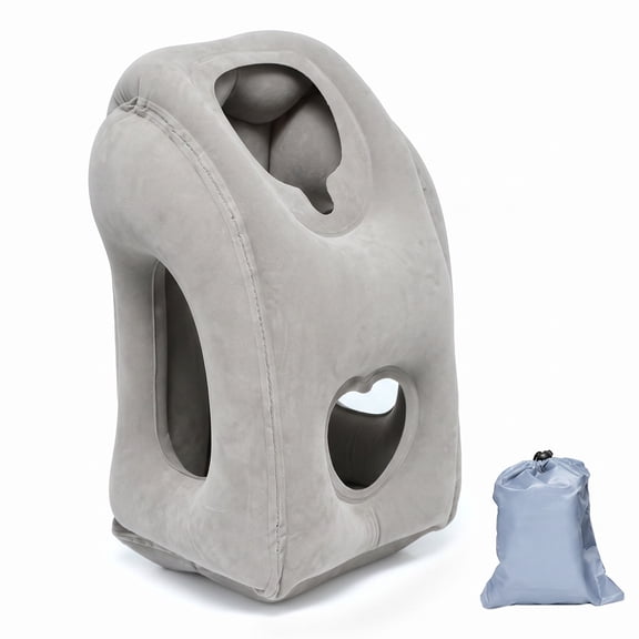 ShundaCat Hollow Inflatable Pillow For Face-Down Napping, Portable Foldable Breathable Desk Cushion For Airplane, High-Speed Rail & Office Use