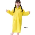 thumbnail image 3 of Bewildely Chubasquero de 3 piezas para niños, impermeable para senderismo y acampada, ropa impermeable de viaje EVA Paraguas de lluvia Amarillo, 3 of 6