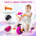 thumbnail image 6 of Jaxpety 6V Kids Ride-on Pony Toy Car Unicorn Rocking Horse for 3 to 6 Years Battery Powered with Music, Training Wheels, Rose, 6 of 13