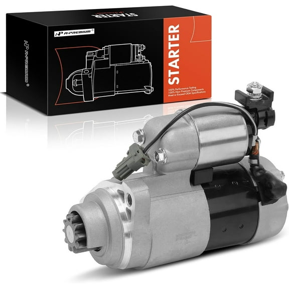 A-Premium Starter Motor Compatible with Chrysler Sebring 2001-2002 2.4L & Dodge Stratus 2001-2002 2.4L, 12V 1.4KW 9-Teeth Clockwise, Replace# 04609703AC, 04609703AD
