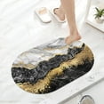 thumbnail image 6 of Black White Gray Gold Marble Super Absorbent Quick-Drying Bathroom Mat Rug, Rubber Non-Slip Bottoms, Easy to Clean,Ultra Thin Bathroom Rugs Fit Under Door and Bathtub(17×27.5Inch), 6 of 6