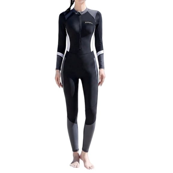 Nookwell Wetsuit for Womens in Cold Water, Front Zip Long Sleeve Wetsuit Skin Protection Diving Suit for Aerobics Diving Surfing Swimming