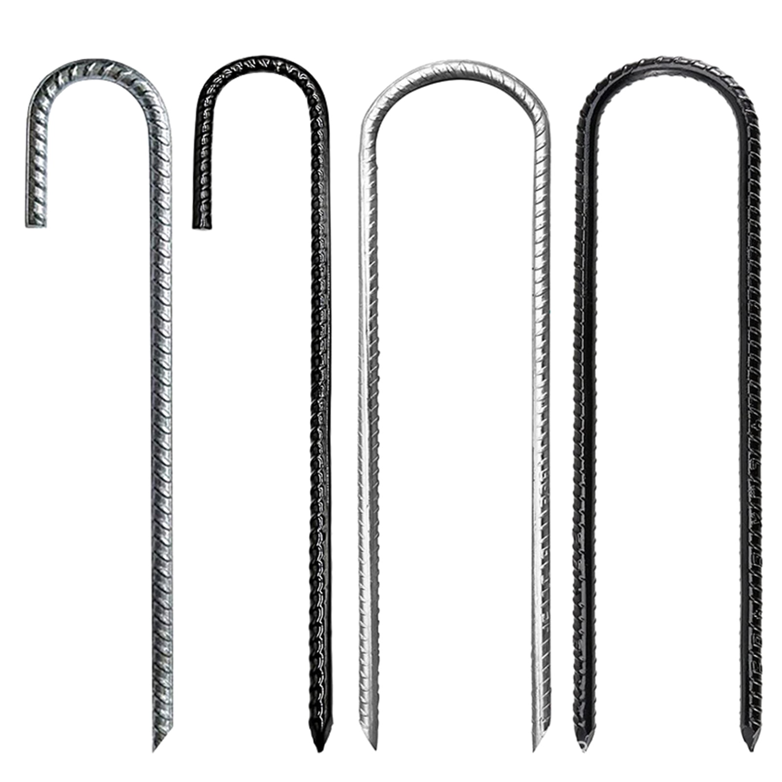 3Pcs Galvanised Steel Ground Anchors Stakes L/Ushape Trampolines Rebars Stakes Tent Nails Garden Stake Camping Tent Peg