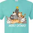 thumbnail image 4 of Inktastic Merry Catmas with Cat Tree and Yellow Star T-Shirt, 4 of 5