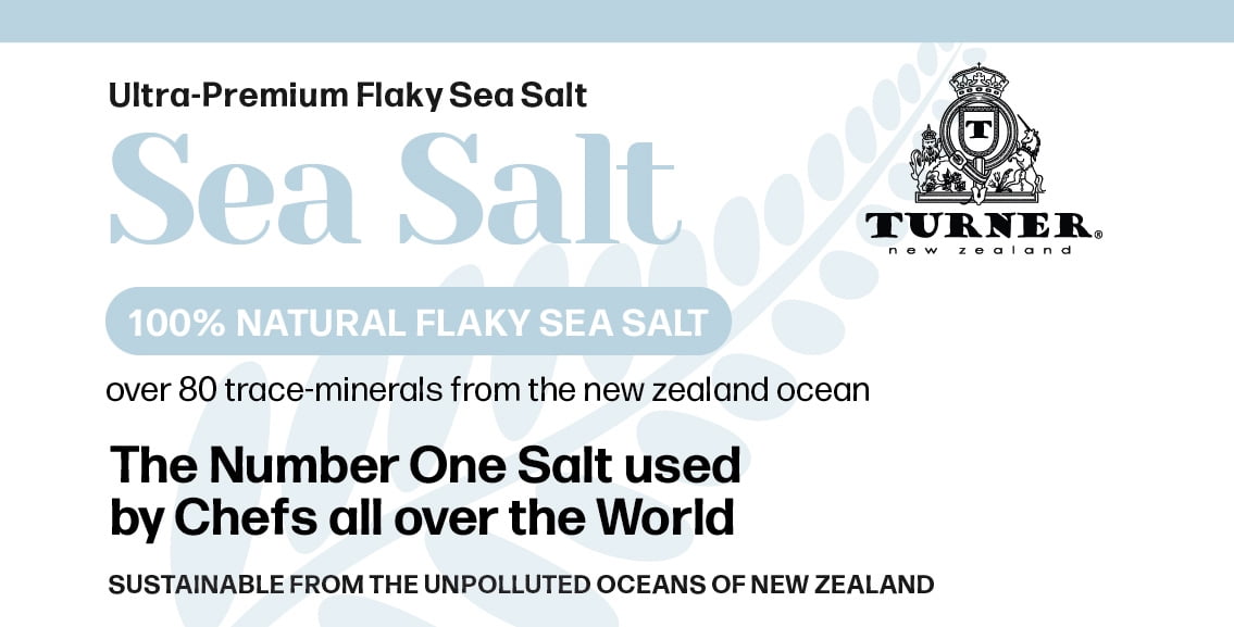 TURNER Sea Salt, 100% Natural Flaky Sea Salt, Iodized, 25 Gram Jar, Lab Certified, Mineral-Rich