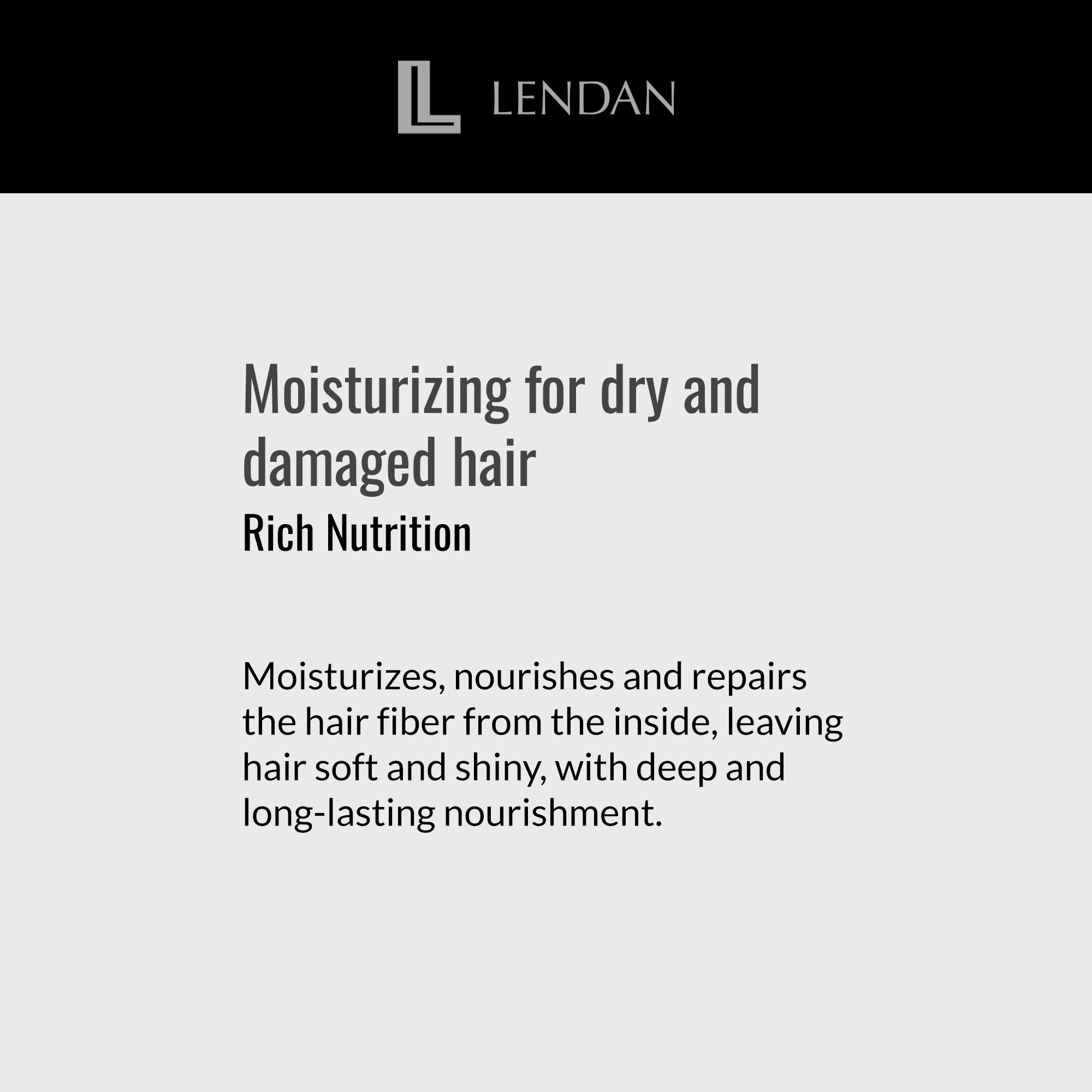 Lendan - Hydrating Hair Mask - Rich Nutrition - 500 ml - for Dry and Damaged Hair - with Brazil Nut Oil - Intensely Nourishes and Hydrates Hair - Repairs Split and Dry Ends