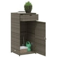 thumbnail image 3 of vidaXL Garden Storage Cabinet Grey 55x55x111 cm Poly Rattan, 3 of 5