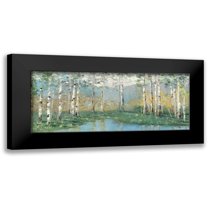Swatland, Sally 24x12 Black Modern Framed Museum Art Print Titled - Birch River Reflections