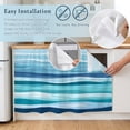 thumbnail image 5 of Ocean Beach Cabinet Curtain 35"Wx35"L,Dustproof Under Sink Skirt with Self Adhesive Tape,Modern Blue Coastal Wave Oil Painting Art Cabinet Curtain Cover for Kitchen Sink,Bathroom Vanity,Laundry Room, 5 of 9