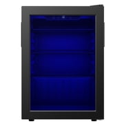Simzlife 100 Can Beverage Refrigerator and Cooler with Glass Door for Home, 18.8 in D, 25 in H, Black