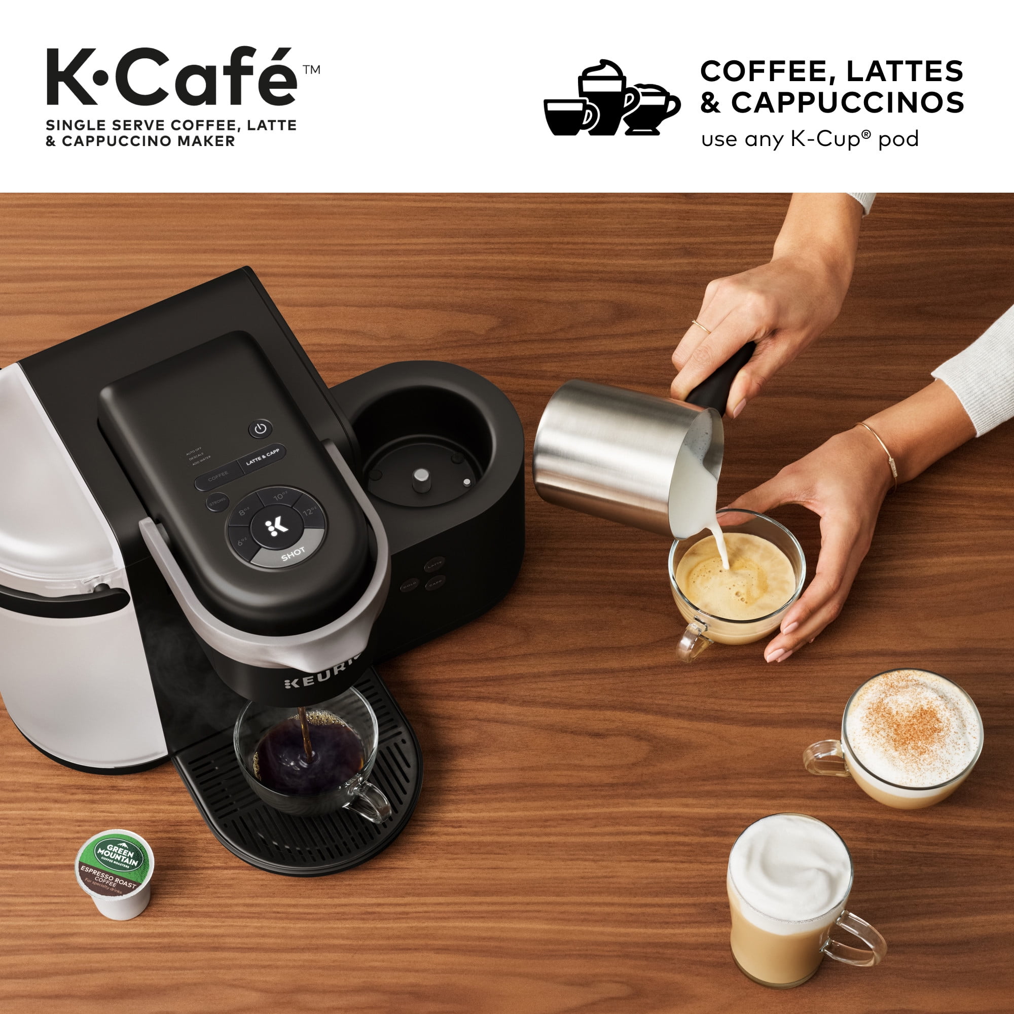  Keurig K-Cafe Single Serve K-Cup Coffee, Latte and Cappuccino  Maker, Dark Charcoal : Health & Household