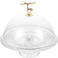 thumbnail image 4 of Cake Tray with Lid Clear Cake Stand with Dome Snack Serving Tray for Wedding Party, 4 of 6