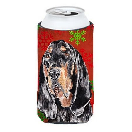 

Coonhound Red Snowflake Christmas Tall Boy bottle sleeve Hugger - 22 To 24 oz.