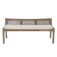 thumbnail image 3 of Bowery Hill Wood Bench Woven Cane Back Beige Padded Seat in Brown Stain Finish, 3 of 9