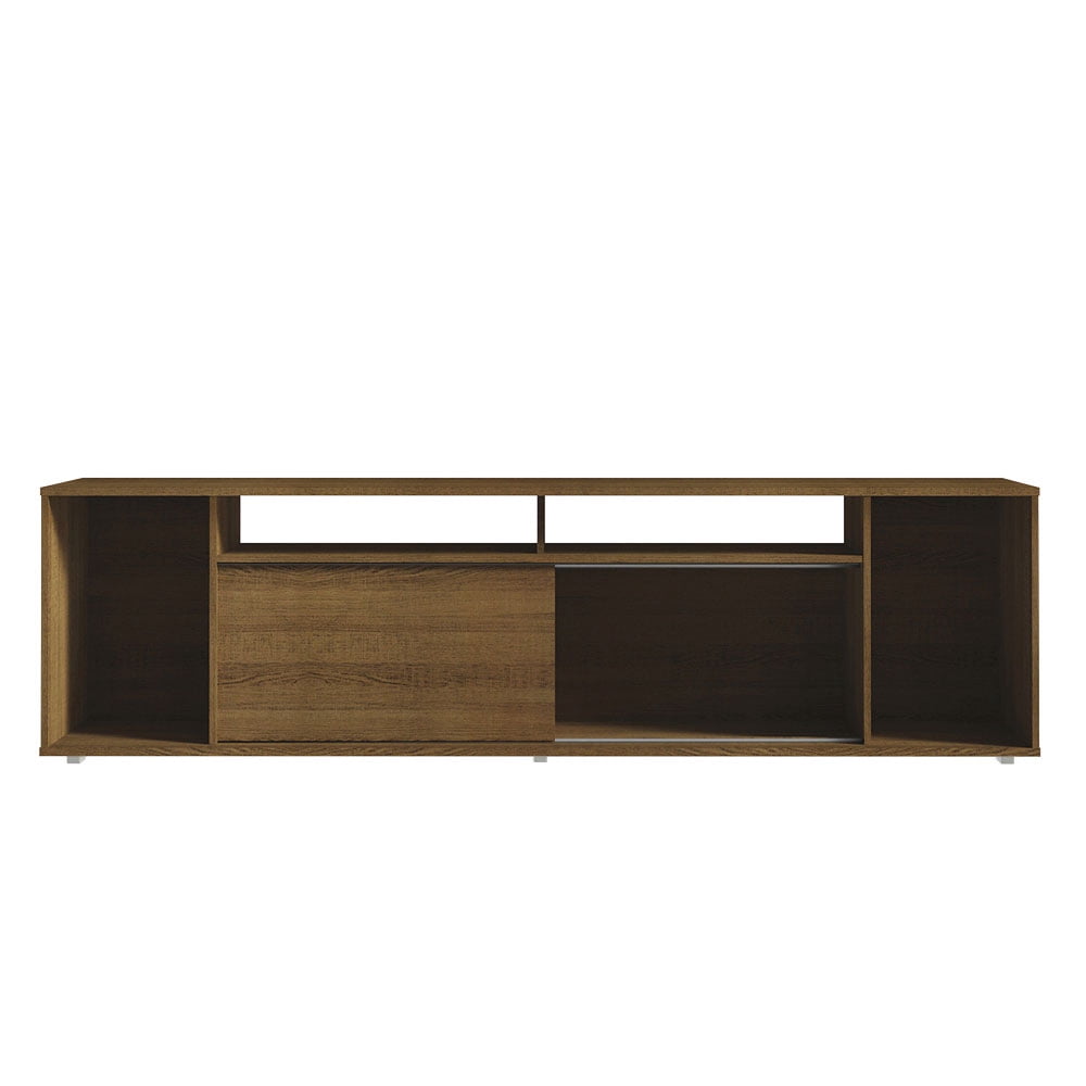 Madesa Large Entertainment Center with 1 Sliding Door, 5 Shelves and Open Shelves for 65, 75 Inch Media Storage Gaming Media Console Living Room and Bedroom Modern Wooden Television Stand - Rustic
