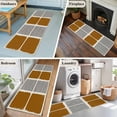 thumbnail image 5 of Brown 2'x6' Runner Rugs for Hallway Kitchen Bedside Non Slip Washable, Modern Painting Farmhouse Striped Abstract Art Entryway Rug Runners with Rubber Backing, Long Carpet Runner for Laundry Room, 5 of 8