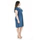 thumbnail image 2 of Vestido manga con volantes Roman Fashion /Tallas Extras, 8867-SO (Azul petroleo) azul petroleo 42, 2 of 6