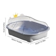 thumbnail image 3 of Dvkptbk Cat Litter Box with High Sides, Splashs Proof Designs, Open Top Cat Litter Pan Include Scoop Easy Cleaning, Gray, 3 of 6