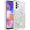thumbnail image 4 of for Samsung Galaxy A23 4G/5G Glitter Case with Ring Holder, Bling Sparkle Floating Liquid Soft TPU Cushion Fashion Girly Women Girls Clear Case Cover for Samsung Galaxy A23  Silver, 4 of 14