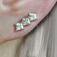 thumbnail image 5 of Triple Square Crystal 3A CZ  Flat Back Piercing Earring, 5 of 8