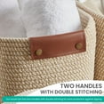 thumbnail image 4 of 3 Pack Woven Cotton Rope Shelf Storage Basket with Leather Handles, Baby Nursery Storage Bin Organizers, Closet Shelf Storage - 15 x 10 x 9, 4 of 8