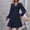Navy, variant on Sentmoon Women's Dress Solid Color Long Sleeve V-Neck Homecoming Dress Relaxed Fit Casual Cocktail Dresses for Business and Casual
