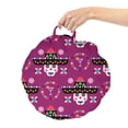 thumbnail image 2 of Cinco de Mayo Round Floor Cushion with Handle, Continuous Pattern with Flowers and Sugar Skull Sombrero, Decorative Pillow for Living Room & Dorms, 18" Round, Dark Magenta Multicolor, by Ambesonne, 2 of 4