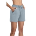 thumbnail image 4 of Women's Athletic Shorts Drawstring Elastic Waist Lounge Running Shorts with Pockets, 4 of 7