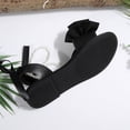 thumbnail image 4 of Xfvqtps Women Flat Sandals with Pearl Bowknot Straps Lace up Open Toe Non Slip for Summer Casual and Dressy Outfits, 4 of 9