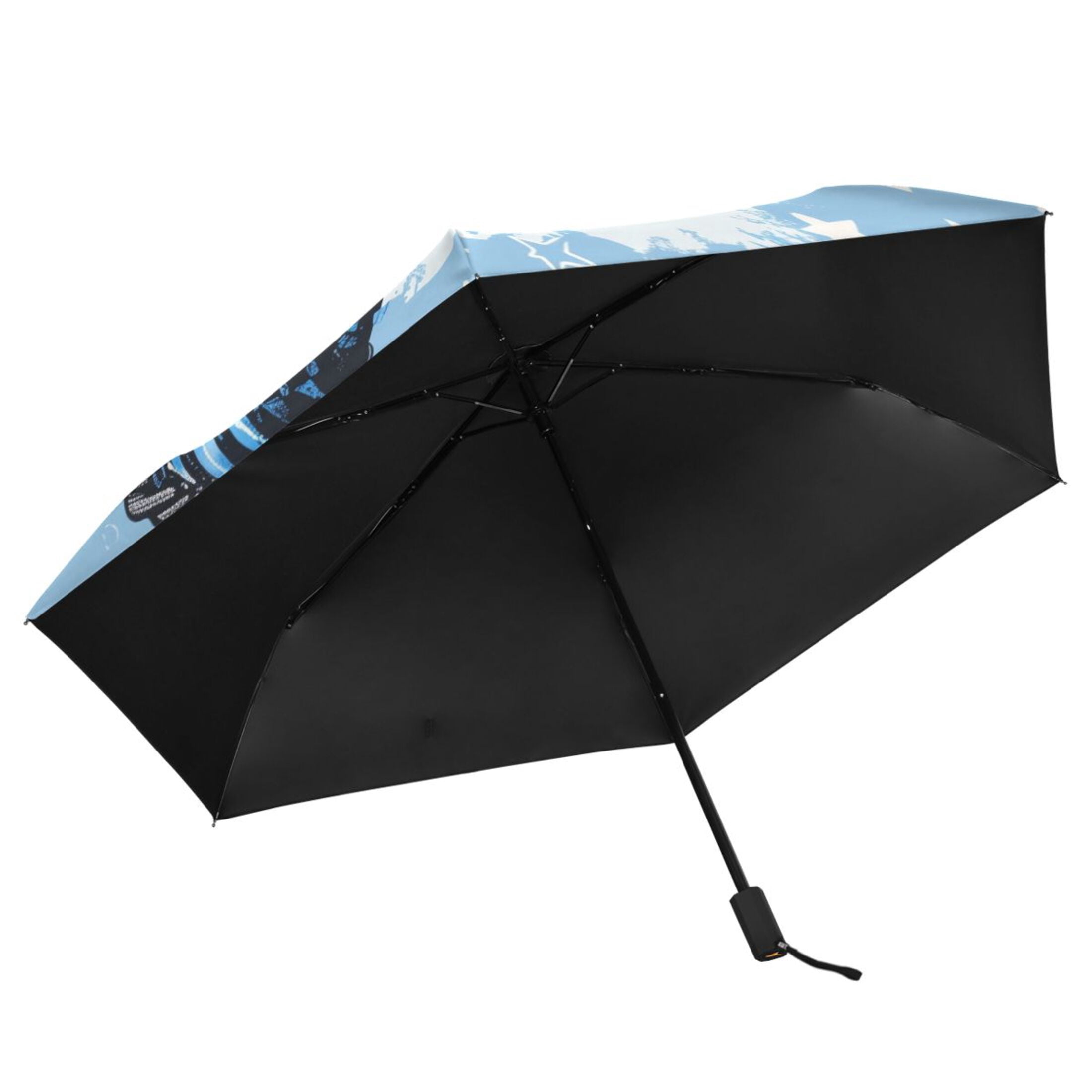 Monster Truck and Star Compact Sun Umbrella Windproof Travel Umbrellas for Rain Strong Portable UV Protection